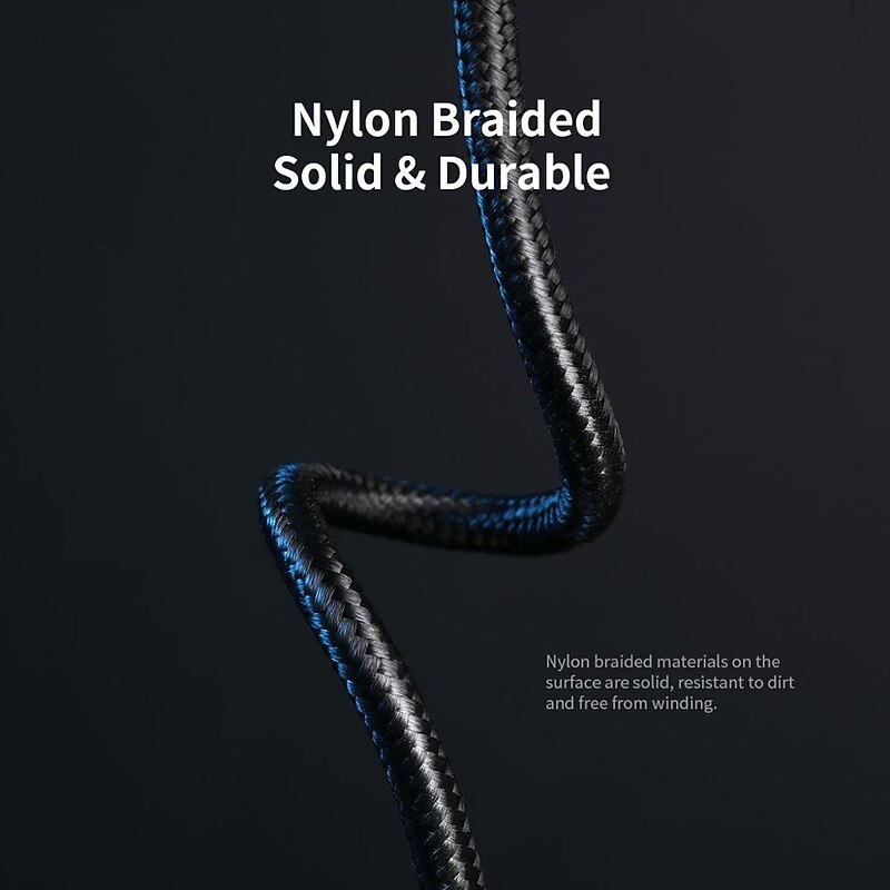 iPhone Charger 3.3ft 6.6ft ROCK Lightning Cable iPhone Charging Cord 2.4A Fast Charging Nylon Braided USB Cable Compatible with iPhone 14 Pro Max 13 Pro 12 11 XS Max 8 Plus 73