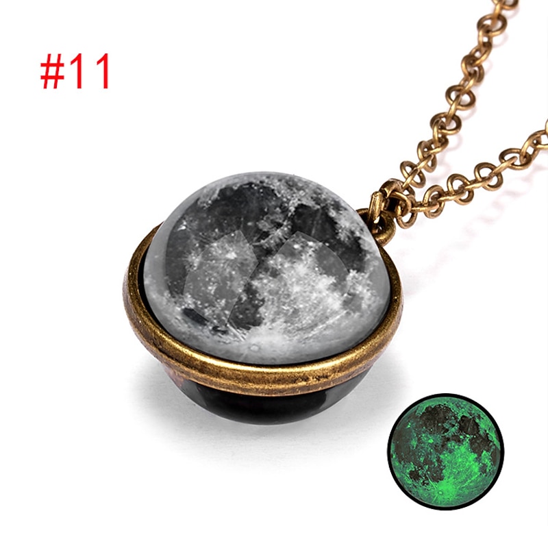 farjing planet necklace, glow in the dark galaxy system double sided glass dome planet necklace pendant jewelry gift4