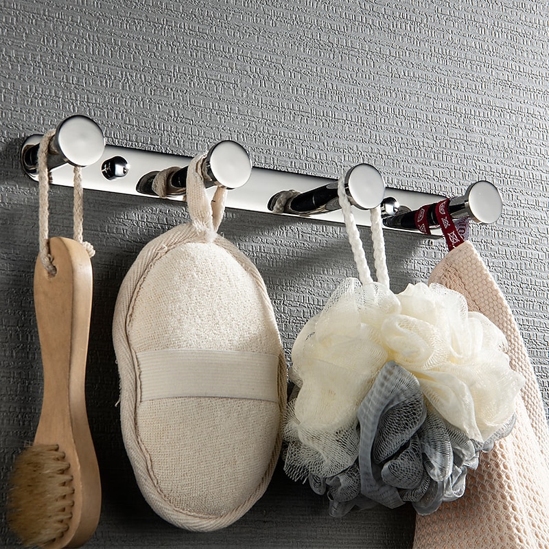 Multifunction Robe Hook, Modern Style, 304 Stainless Steel, 4-Finish Black, Chrome, Brushed, Gold- for Bathroom and Bedroom Wall Mounted3