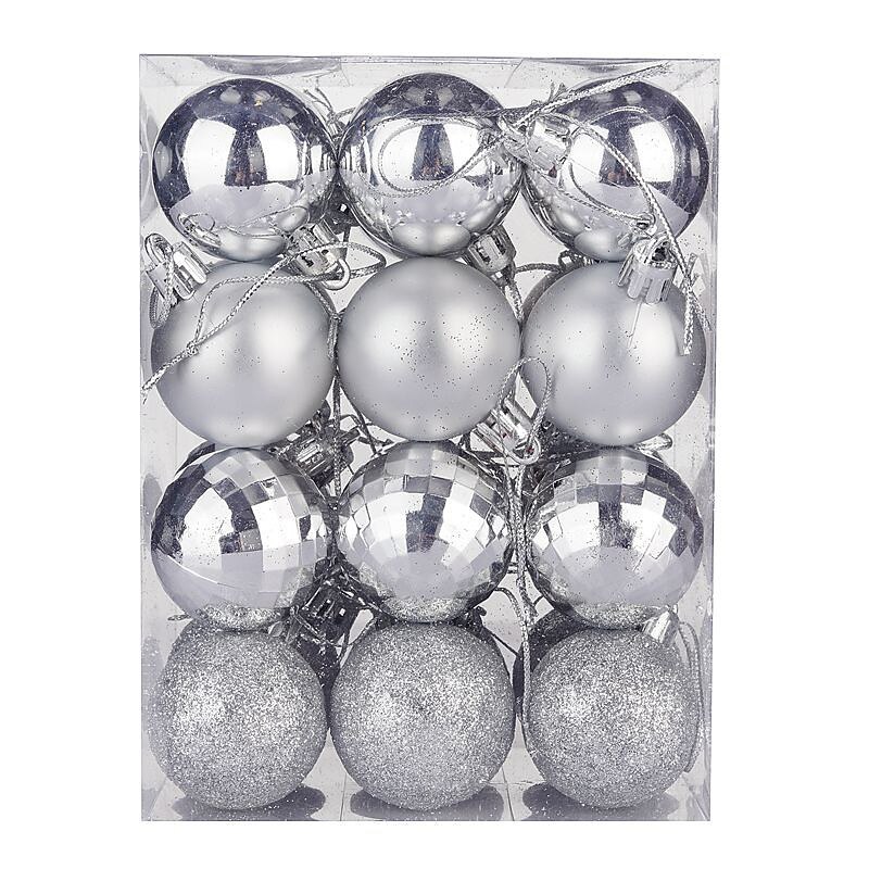24pcs Christmas Baubles Ball Ornaments Xmas Decoration, 4cm Shiny Electroplated Plastic Balls, Hanging Decorations for Christmas Tree, Holiday, Party and Gift2