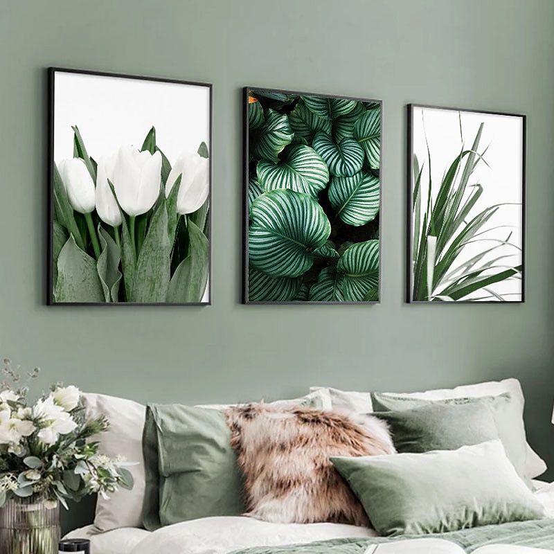 Wall Art Canvas Prints Painting Artwork Picture Green Plant Floral Home Decoration Decor Rolled Canvas No Frame Unframed Unstretched2