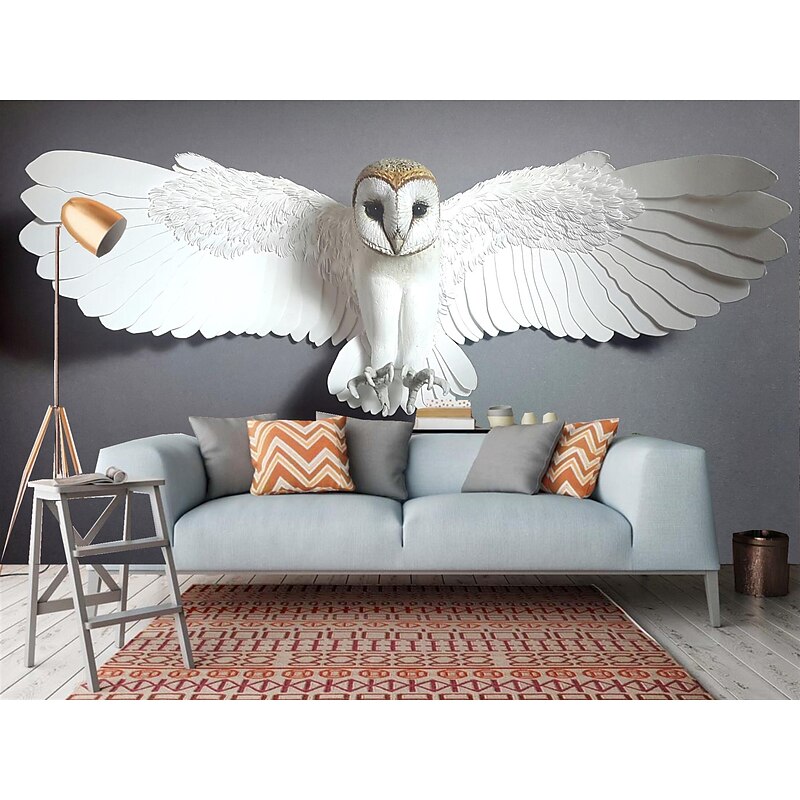 Mural Wallpaper Wall Sticker Covering Print Peel and Stick Self Adhesive Animal White Cute Owl Faux 3D PVC / Vinyl Home Decor