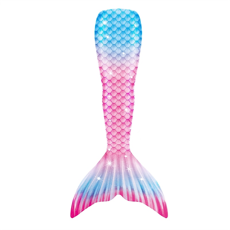 Kids Girls' One Piece Mermaid Swimwear Swimwear Beach Children's Day Geometric Bathing Suits 4-12 Years Summer Blue Fuchsia