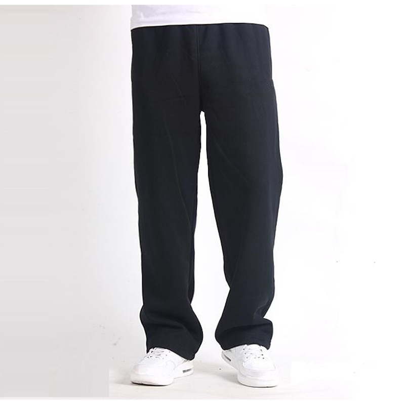 Men's Sweatpants Fleece Pants Joggers Trousers Straight Leg Sweatpants Elastic Waist Straight Leg Solid Color Plain Comfortable Breathable Full Length Sports Outdoor Daily Wear Casual / Sporty2