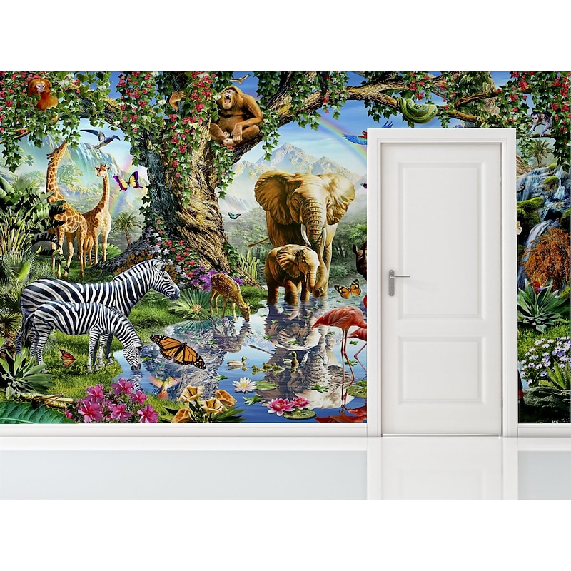 Cool Wallpapers Wall Mural Beautiful Wallpaper Wall Sticker Covering Print Peel and Stick Self Adhesive Children Cartoon Animals Living Room PVC / Vinyl Home Decor4