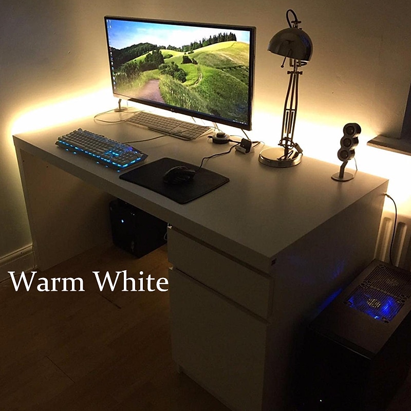 LED Light Strips USB Interface or AA Battery Box Power Supply Flexible 2835 SMD Per Meter 60 LEDs 8mm Warm White Cold White 5V LED Light Strip2