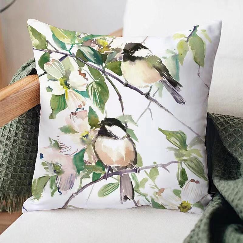 Floral Botanical Double Side Cushion Cover 1PC Soft Decorative Throw Pillow Cover Cushion Case Pillowcase for Bedroom Livingroom Machine Washable Outdoor Cushion for Sofa Couch Bed Chair