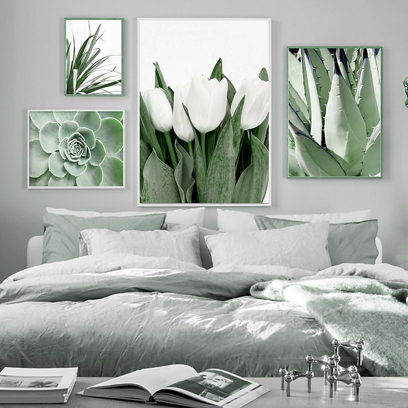 Wall Art Canvas Prints Painting Artwork Picture Green Plant Floral Home Decoration Decor Rolled Canvas No Frame Unframed Unstretched3
