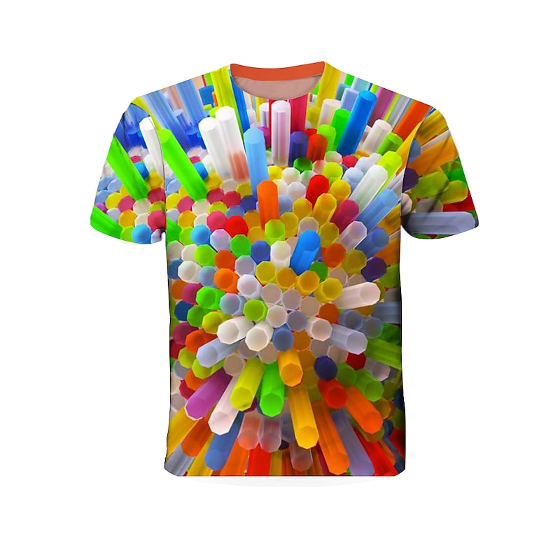 Boys 3D Graphic T shirt Short Sleeve 3D Print Summer Active Polyester Kids 4-12 Years Daily Wear Regular Fit2
