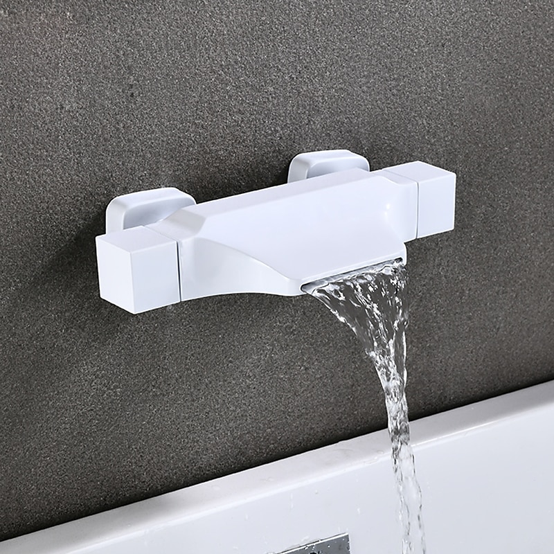 Bathtub Faucet - Contemporary Electroplated Wall Mounted Ceramic Valve Bath Shower Mixer Taps3