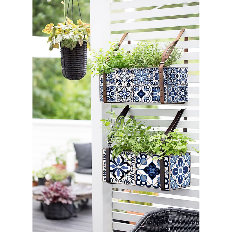 24/48pcs Waterproof Creative Kitchen Bathroom Living Room Self-adhesive Wall Stickers Waterproof Fashion Blue Nordic Tile Stickers2
