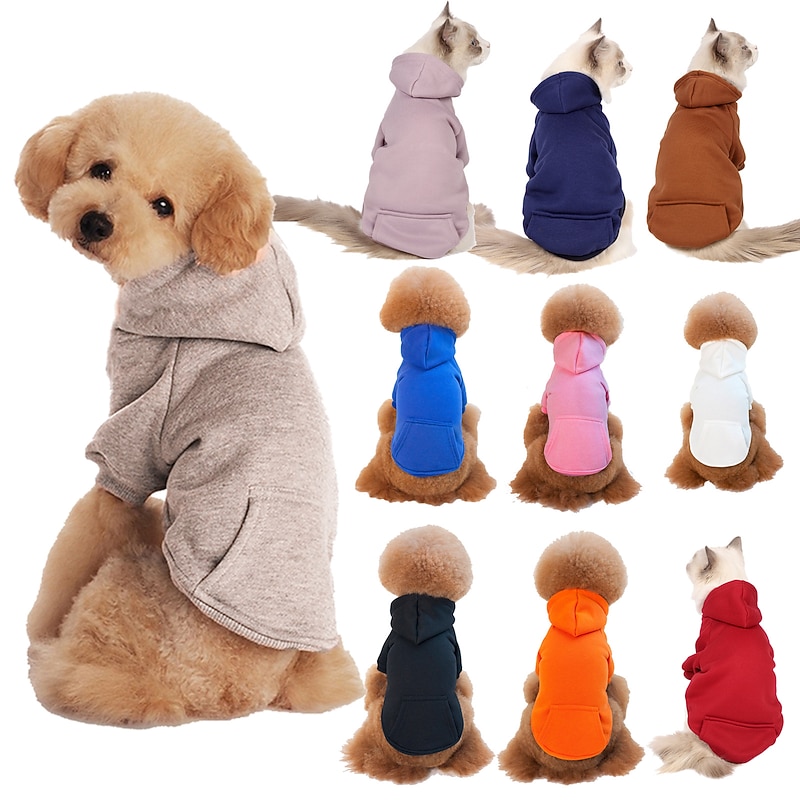 Dog Cat Hoodie Fashion Cute Winter Breathable Soft Washable Comfortable Outdoor Casual Daily Dog Clothing for Bichon Frise Pomeranian Baby Pet Papillon Small