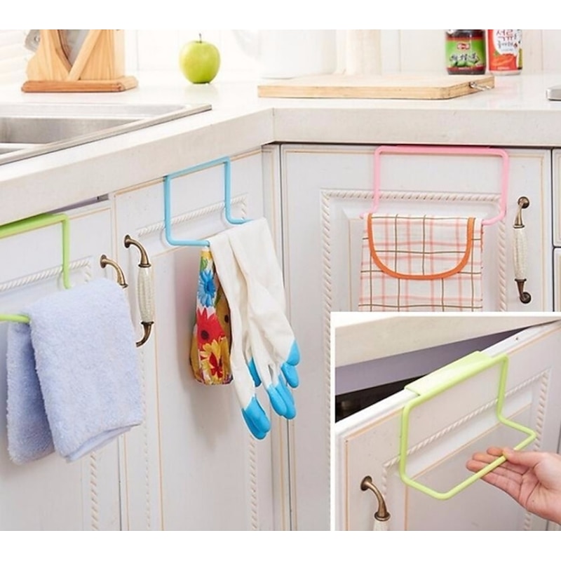 Kitchen Organizer Towel Rack Hanging Holder Bathroom Portable Storage Rack Hanger Shelf For Kitchen Supplies Accessories4