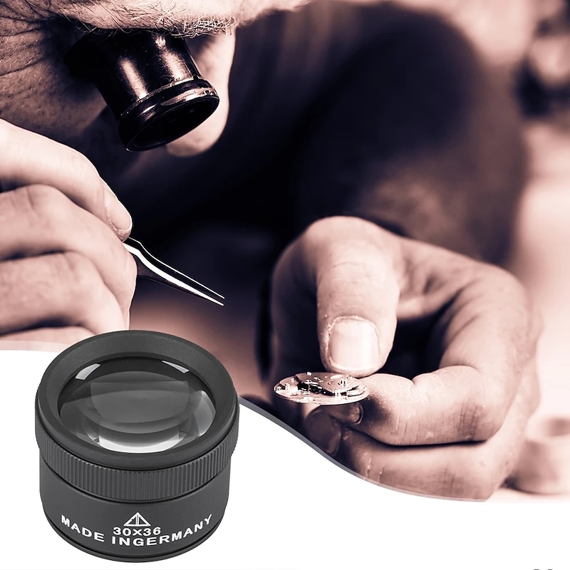 Magnifier Portable Handheld 30 X Reading Inspection 40 mm Metal Adults'