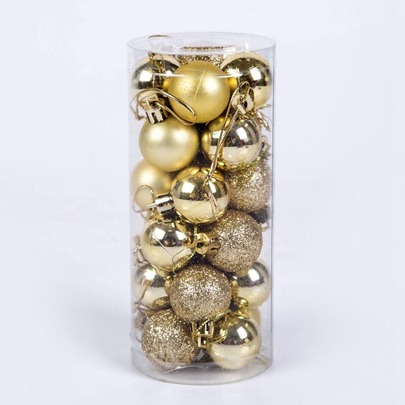 24pcs Christmas Baubles Ball Ornaments Xmas Decoration, 6cm Bright Electroplated Plastic Balls, Hanging Decorations for Christmas Tree, Holiday, Party and Gift2