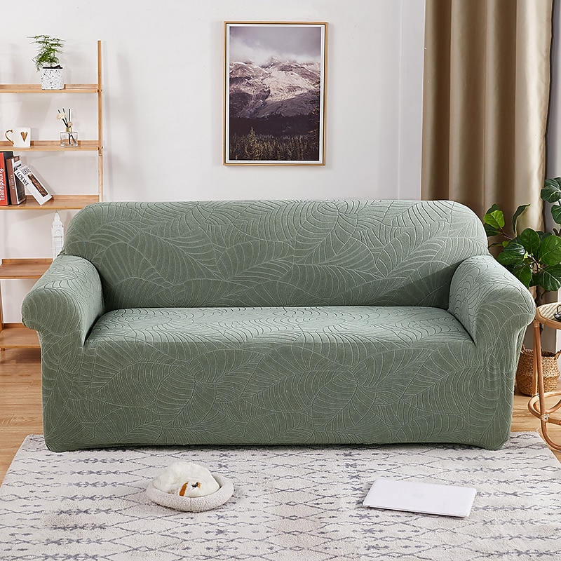 Stretch Water Resistant Sofa Cover Slipcover Burgundy Elastic Sectional Couch Armchair Loveseat 4 or 3 seater L shape Jacquard Grey Water Repellent Plain Solid Soft Durable Washable4