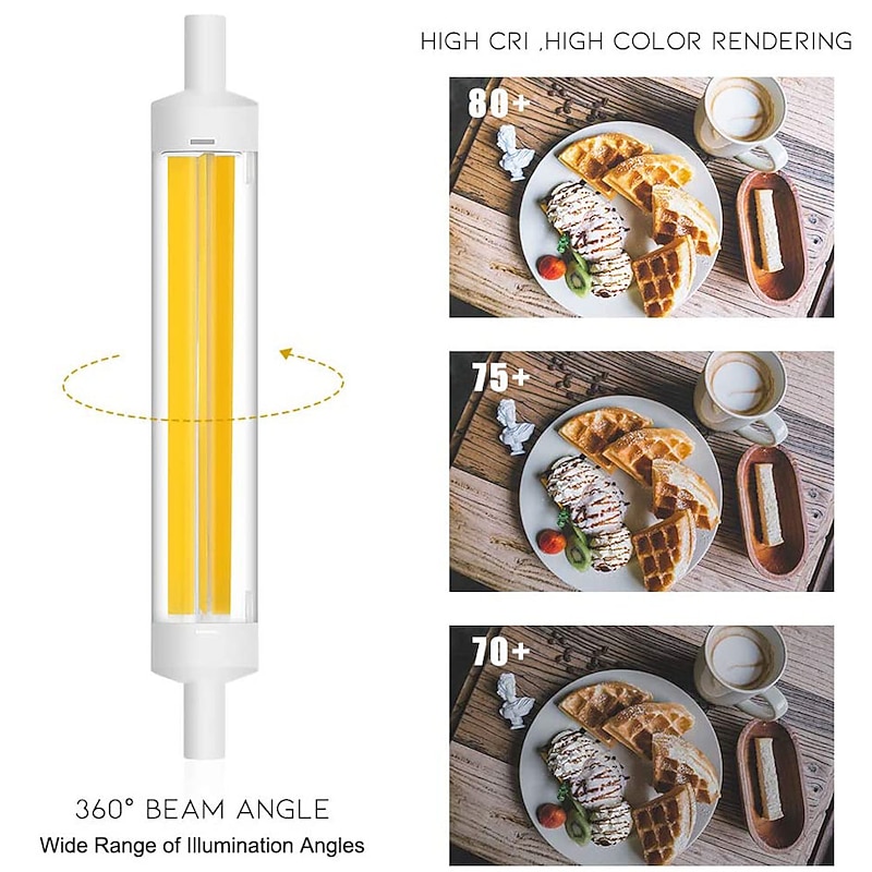 Dimmable R7S COB LED Bulbs 15W J Type 189MM Double Ended LED Lights 150W Halogen Equivalent 220-240V T3 R7S Base Equivalent Floodlight Replacement for Garage Speciality Lighting Floor Lamps4