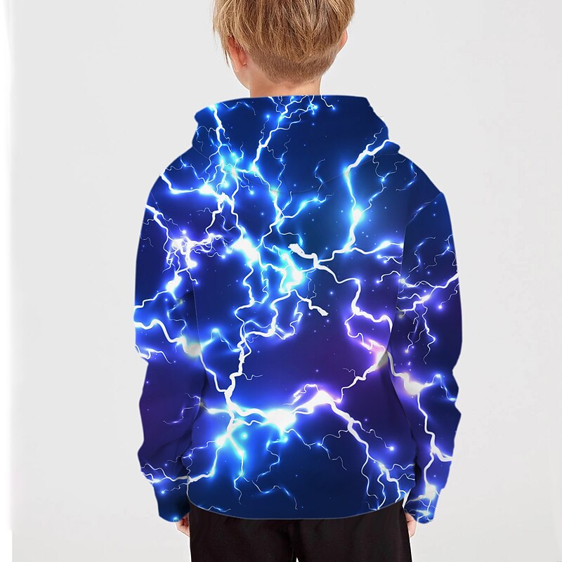 Boys 3D Graphic Hoodie Long Sleeve 3D Print Fall Active Kids 4-12 Years Regular Fit3