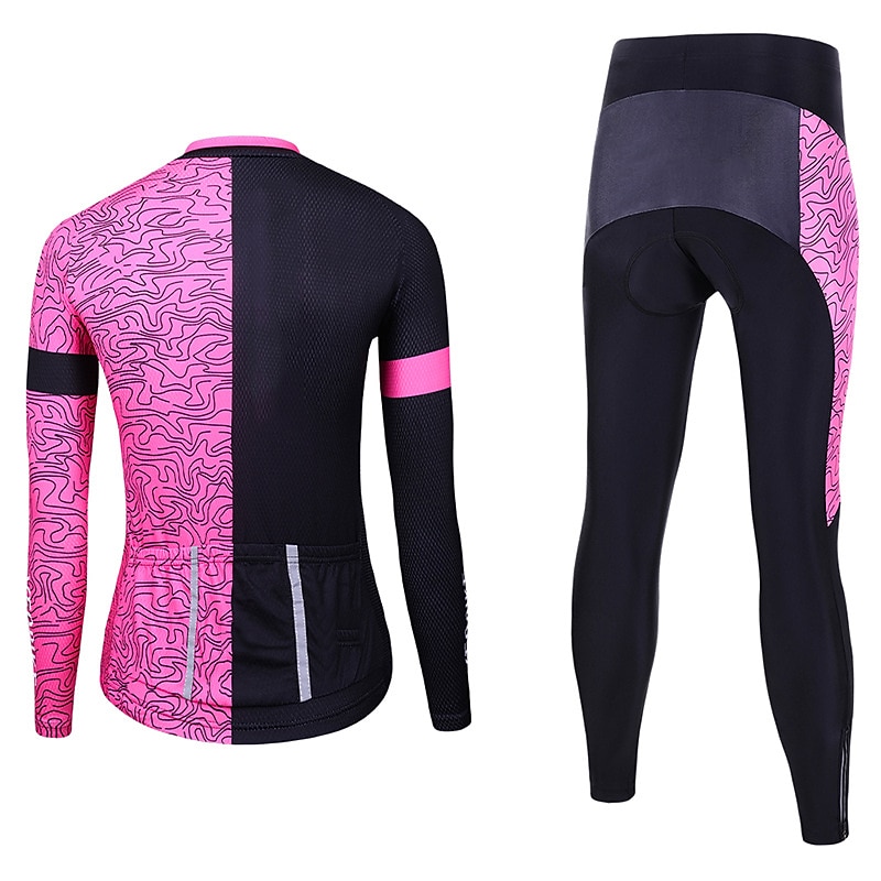 Women's Cycling Jacket with Pants Short Sleeve Mountain Bike MTB Road Bike Cycling Rose Red Graphic Bike Spandex Sports Graphic Funny Clothing Apparel2