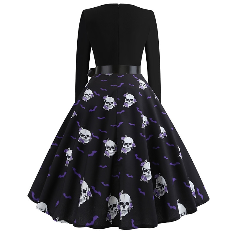 Pumpkin Halloween Dress Swing Dress Vintage Classic & Timeless 1920s Adults' Women's Christmas New Year Masquerade Festival Easy Halloween Costumes Dress Up3