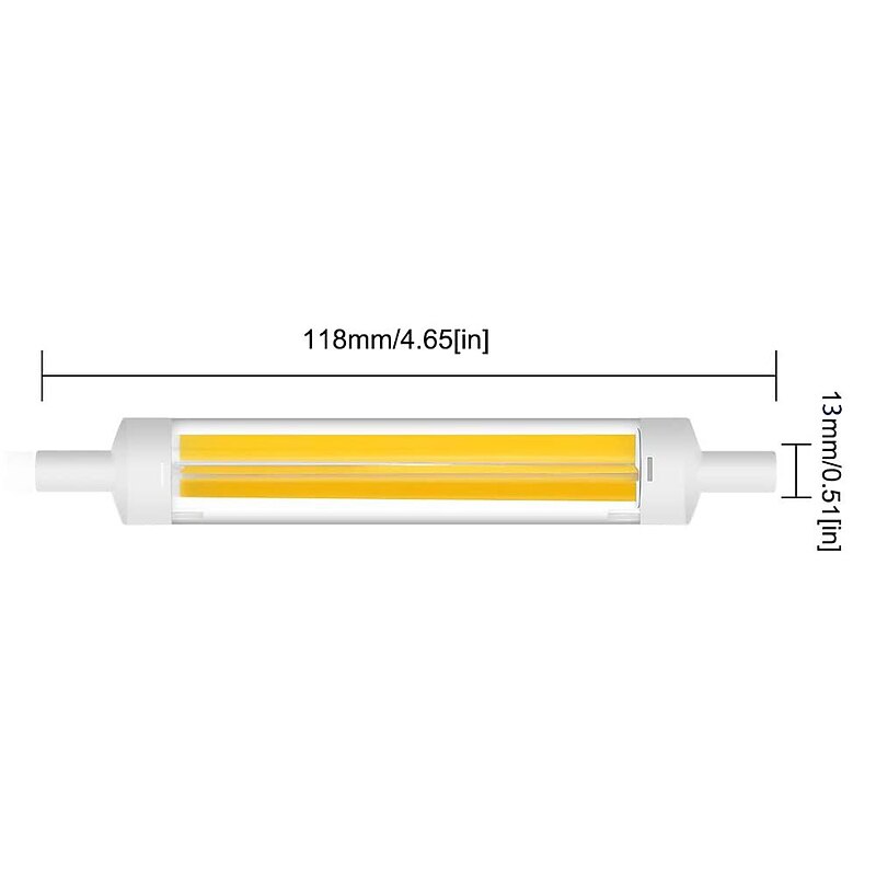 1Pcs Dimmable R7S COB LED Bulbs 7W J Type 118MM Double Ended LED Lights 70W Halogen Equivalent 220-240V T3 R7S Base Equivalent Floodlight Replacement for Garage Speciality Lighting Floor Lamps2