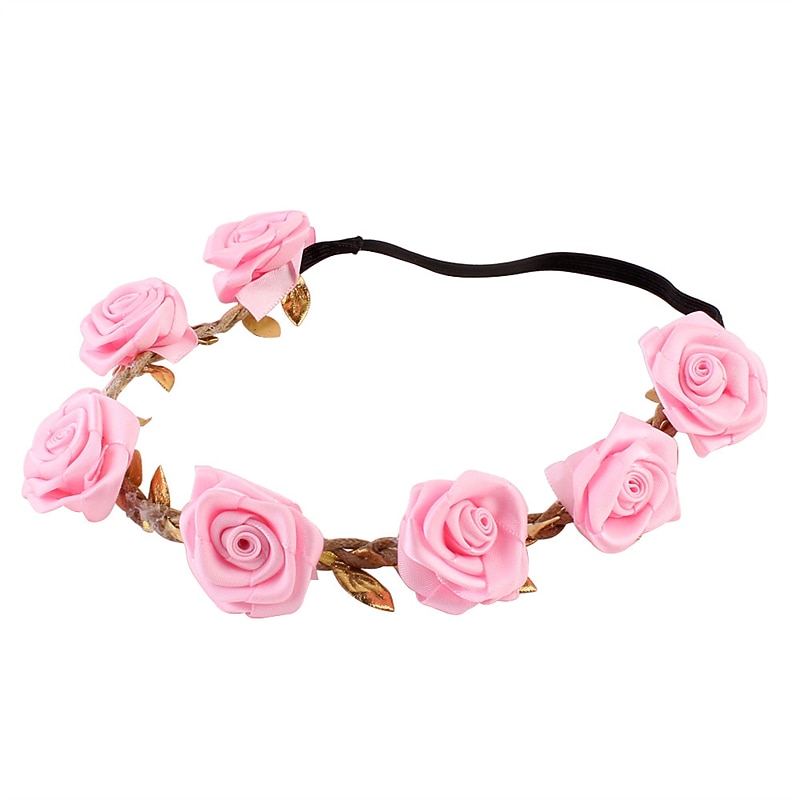 Kid Baby Girls Headband Sweet Floral Bow  Hair Accessories Blue Blushing Pink Daily Cute Headbands3