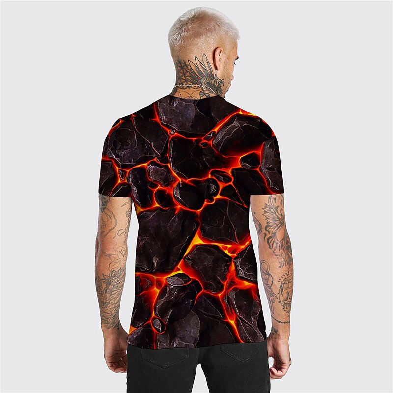 Men's Unisex Graphic Prints Crack Shirt T Shirt Tee Short Sleeve T shirt 3D Print Crew Neck Shirt Designer Casual Big and Tall Daily Holiday Black Yellow Purple Summer Clothing Apparel S M L XL XXL2
