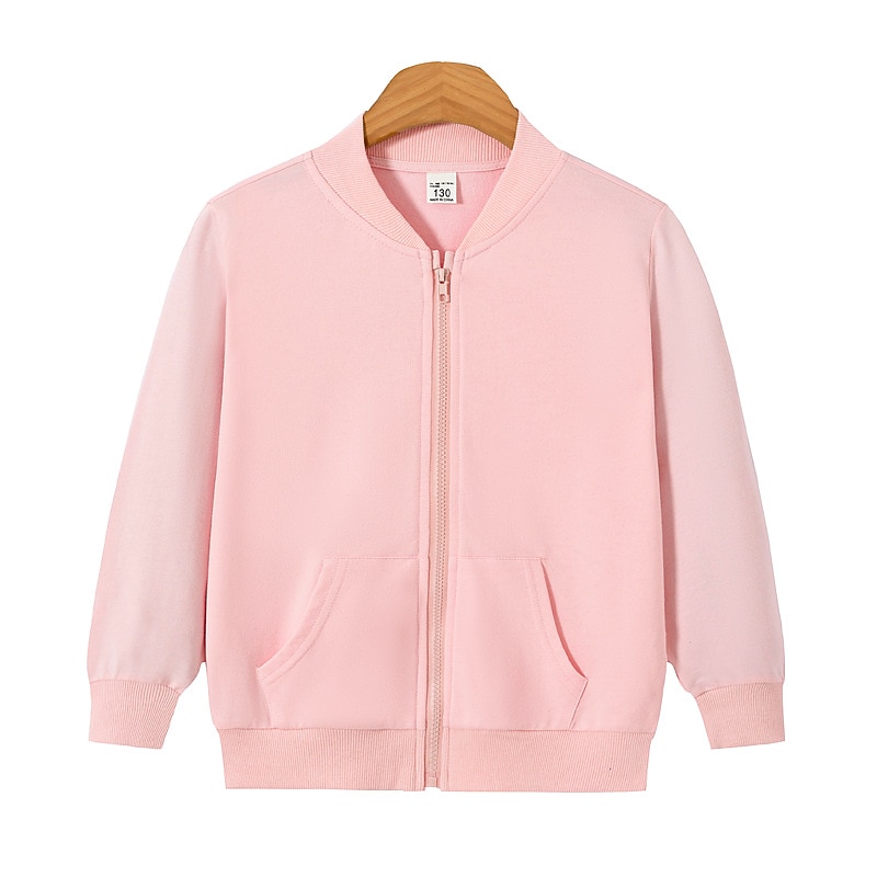 Unisex Boys' Girls' 3D Plain Coat Jacket Long Sleeve Fall Active Basic Kids 3-13 Years Vacation Street Regular Fit2