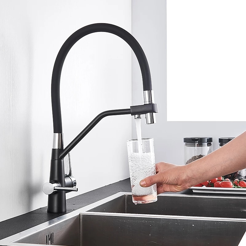 Kitchen faucet - Two Handles Two Holes Chrome / Oil-rubbed Bronze / Nickel Brushed Pull-out / &shy;Pull-down Centerset Antique Kitchen Taps3