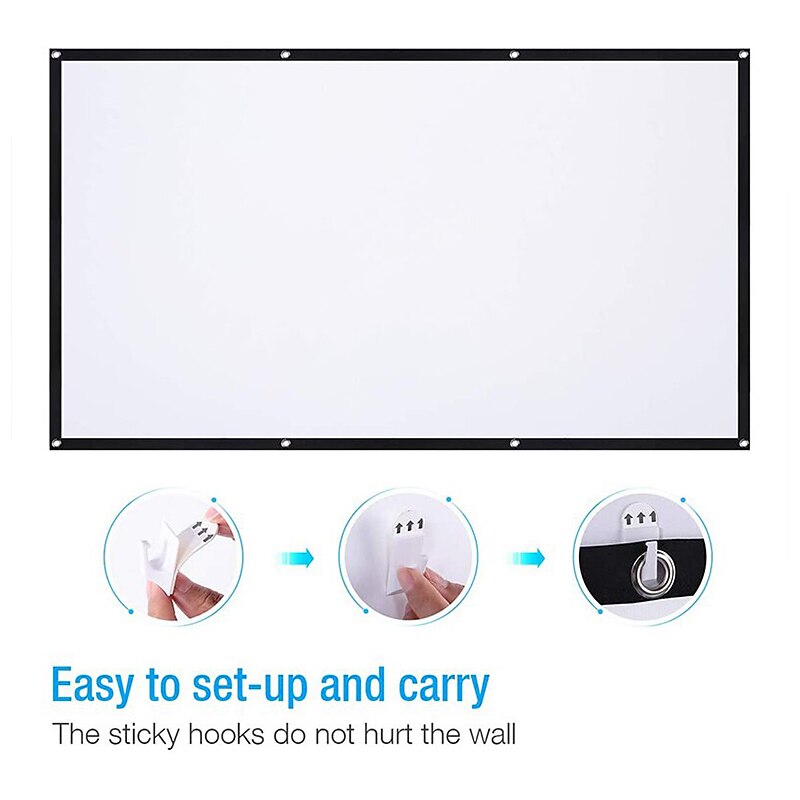 Projection Screen 16:9  HD Folding Screen Portable Home Outdoor KTV Office 3d Projection Screen for Home Theater (150"/120"/84"/72"/60")4