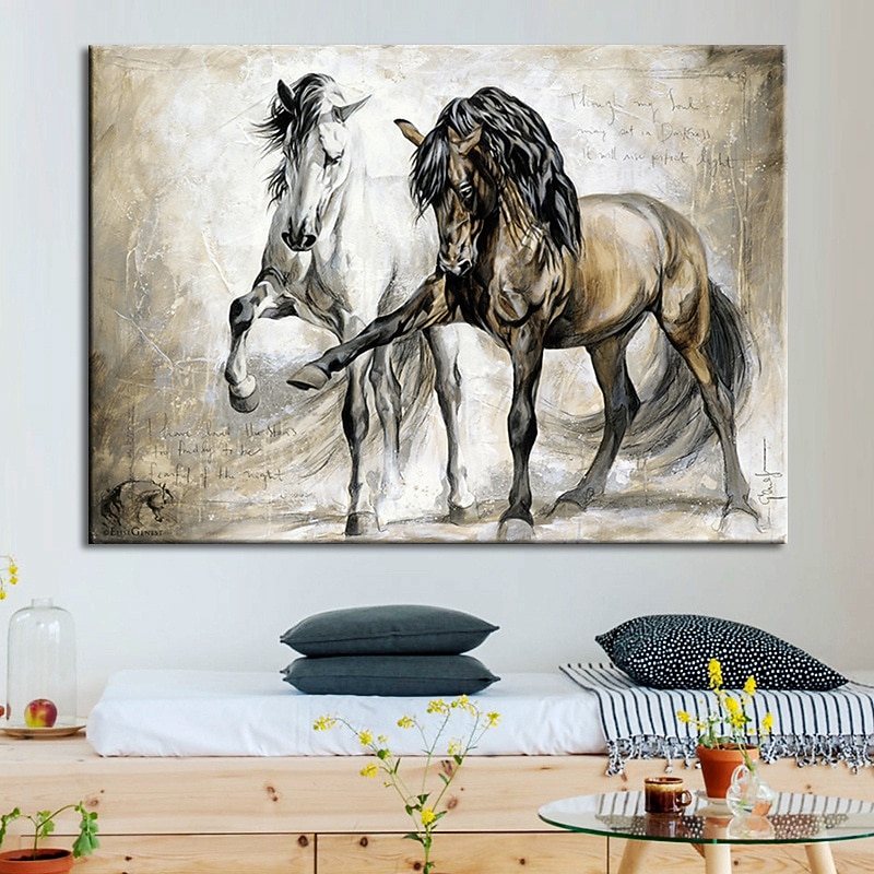 Wall Art Canvas Prints Painting Artwork Picture Animal Horse Home Decoration Decor Rolled Canvas No Frame Unframed Unstretched