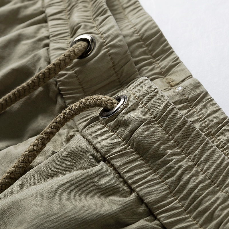 Men's Cargo Shorts Hiking Shorts Military Summer Spring Outdoor Regular Fit 10" Ripstop Quick Dry Multi Pockets Sweat wicking Shorts Drawstring Elastic Waist Dark Grey Army Green Cotton Fishing4