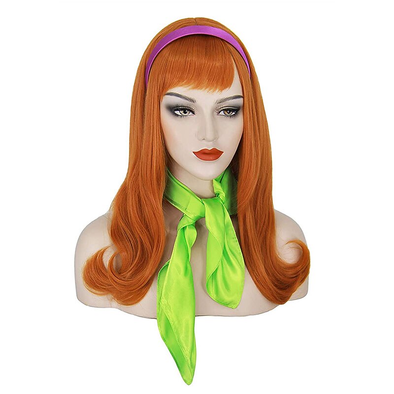 Scooby Doo Daphne Wig  Mersi Womens Orange Wigs for Daphne Cosplay  Long Ginger Wig Copper Hair Wigs for Party Cosplay  Only Wig Halloween Wig3