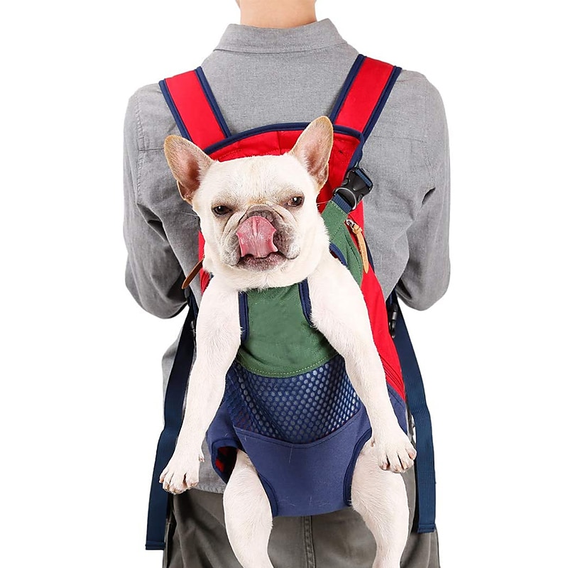 Legs Out Dog Carrier Backpack Hands-Free Adjustable Pet Travel Carrier for Small Medium Dogs Cats Motorcycle Hiking Walking