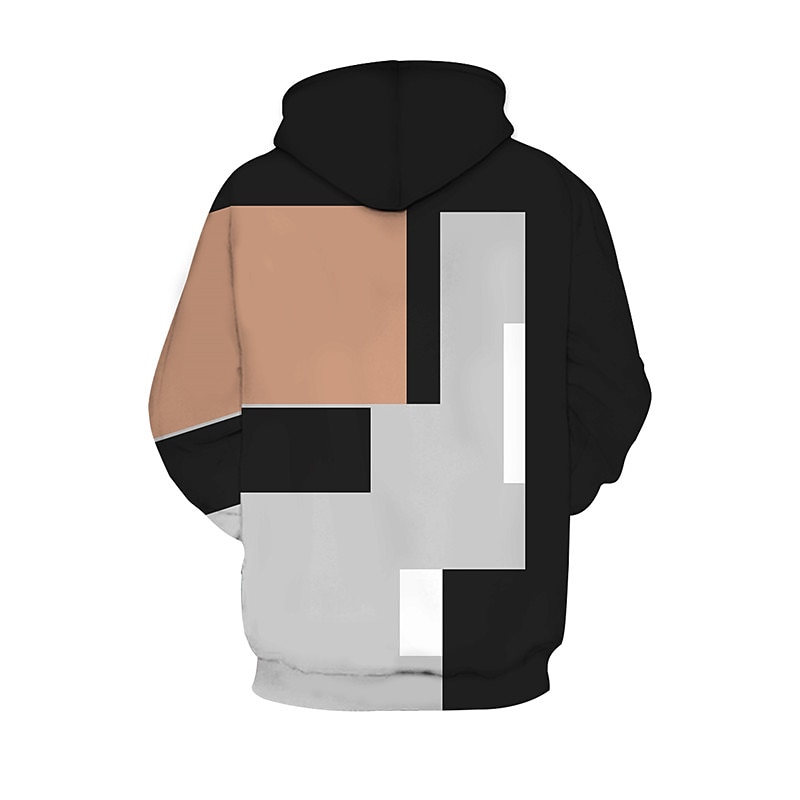Men's Color Block Graphic Prints Hoodie Hoodies Sweatshirt 3D Print Casual Long Sleeve Hooded Daily Sports Black Print Designer2