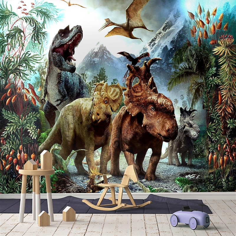 Mural Wallpaper Wall Sticker Covering Print Peel and Stick Self Adhesive Cartoon Dinosaur Faux 3D PVC / Vinyl  Home Decor