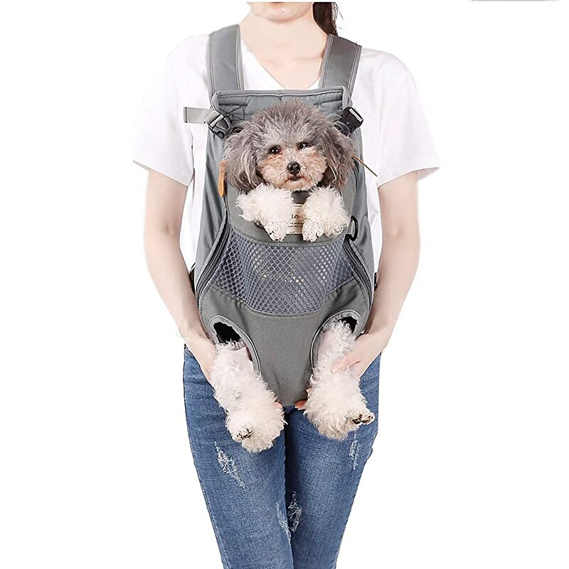 Legs Out Dog Carrier Backpack Hands-Free Adjustable Pet Travel Carrier for Small Medium Dogs Cats Motorcycle Hiking Walking2