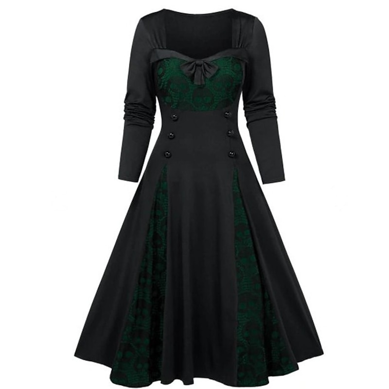Retro Vintage 1950s Punk & Gothic Flare Dress Plus Size Fancy Dress Women's Event / Party Bachelorette Party Festival Adults' Dress Homecoming Dresses Fall & Winter3
