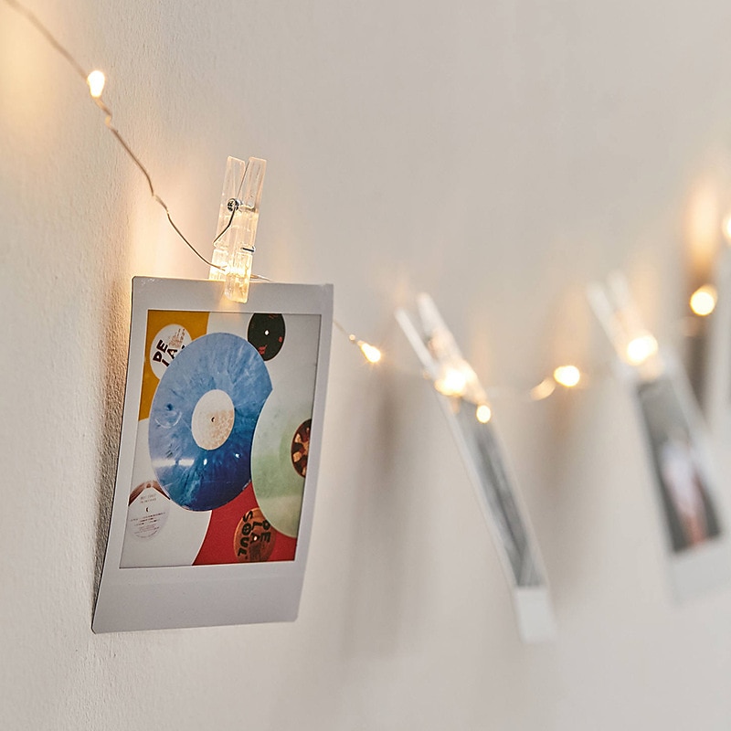 Elegant Wedding Party Reception LED Photo Clip String Lights – 5M 50LEDs/10M 100LEDs, Battery Powered Copper Wire, Photo Display Lights for Bedroom Party Decor2