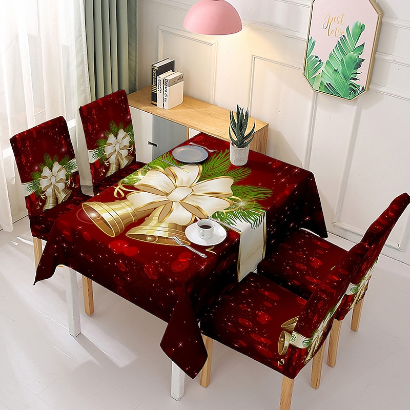 Christmas Tablecloth Chair Cover Decoration Elastic One-piece Chair Cover Absorbent Tablecloth (Not Sold By A Set)4