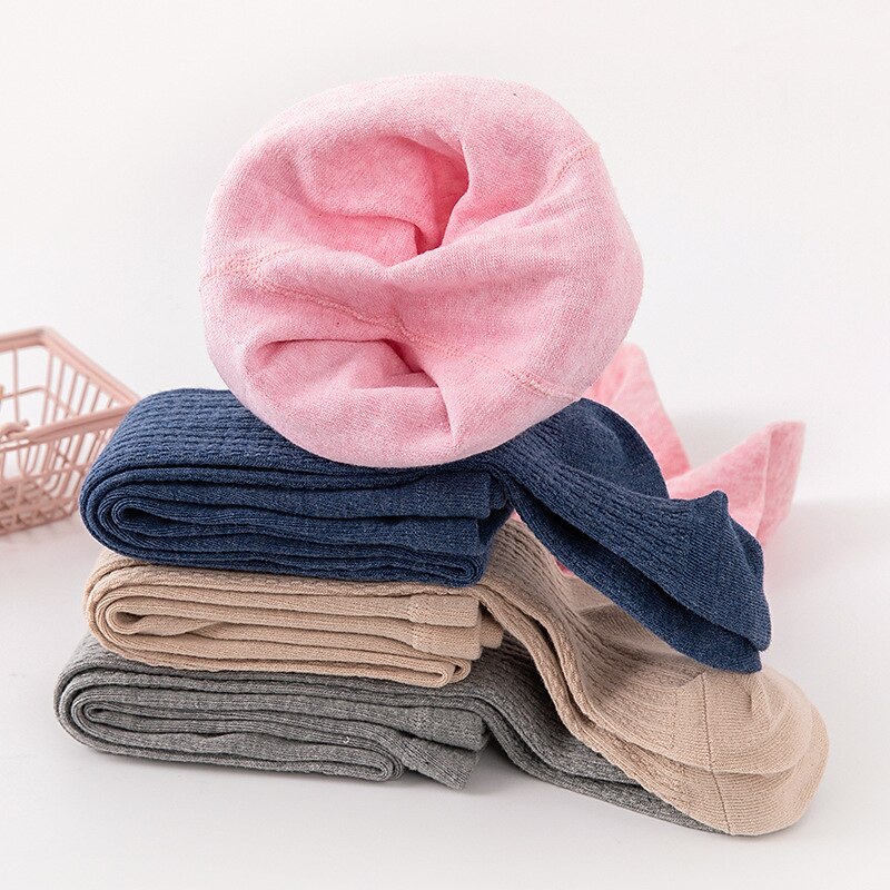 Kid's Girls' Tights Skin powder Black White Solid Color Elastic Waist Spring &  Fall Preppy Style 2-8 Years2