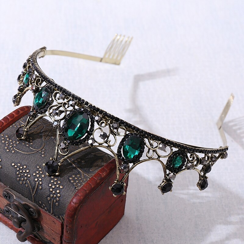 Jeweled Baroque Queen Crown - Rhinestone Platinum Jubilee  Crowns and Tiaras for Women, Costume Party Hair Accessories4