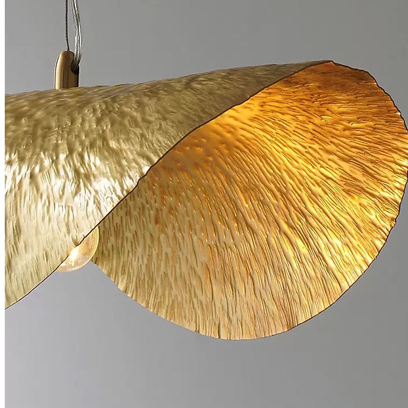 46 cm LED Pendant Lights Lotus Leaf-Shaped Metal Lampshade Creative Hanging Lamp Lantern Design Flush Mount Metal Electroplated Modern 220-240V4