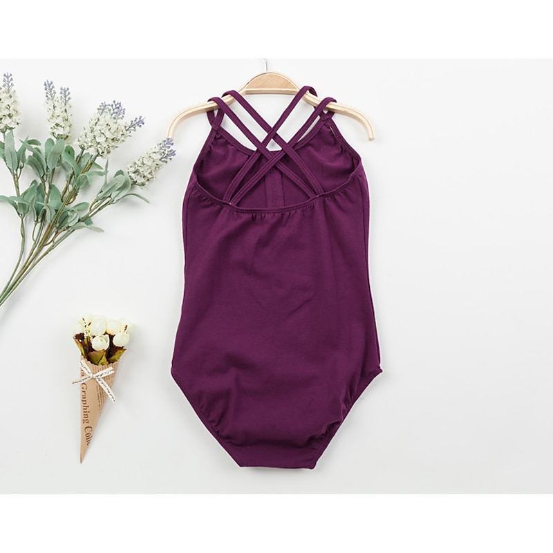 Kids' Dancewear Gymnastics Ballet Leotard / Onesie Pure Color Girls' Training Performance Sleeveless Polyester / Cotton3