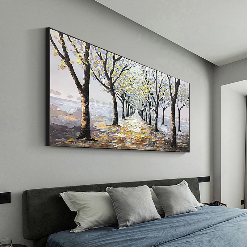 Oil Painting Handmade Hand Painted Wall Art Abstract Landscape Green Trail  Home Decoration Decor Rolled Canvas No Frame Unstretched2