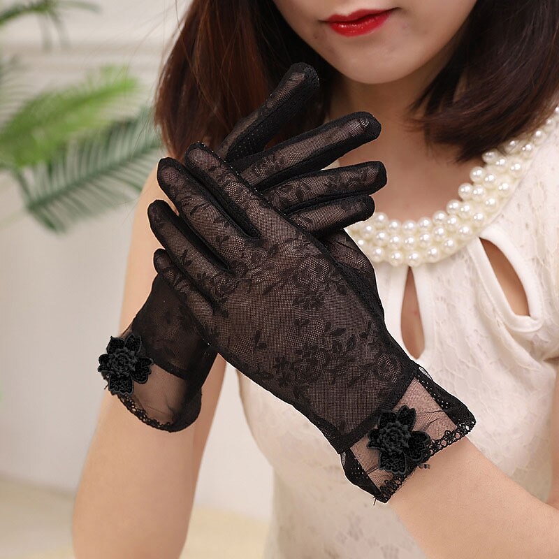 Polyester Wrist Length Glove Stylish / Vintage Style With Petal Wedding / Party Glove