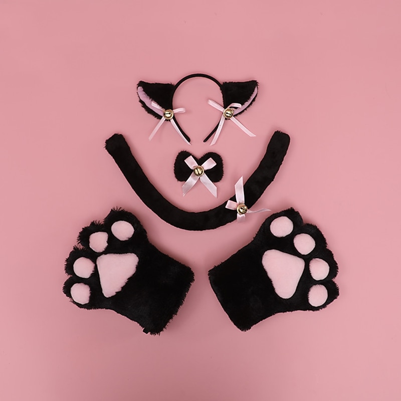 Hair Band Cat Claw Suit a Generation of Cute Japanese Plush Hand-Made Cat Claw Bow Tie Animal Ears Beast Tail  Carnival Cos Props