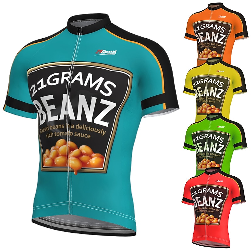 Men's Cycling Jersey Retro Patterned Novelty Short Sleeve Bike Jersey Top with 3 Rear Pockets Mountain Bike MTB Road Bike Cycling Quick Dry Back Pocket Moisture Wicking Breathable Sports Yellow Blue