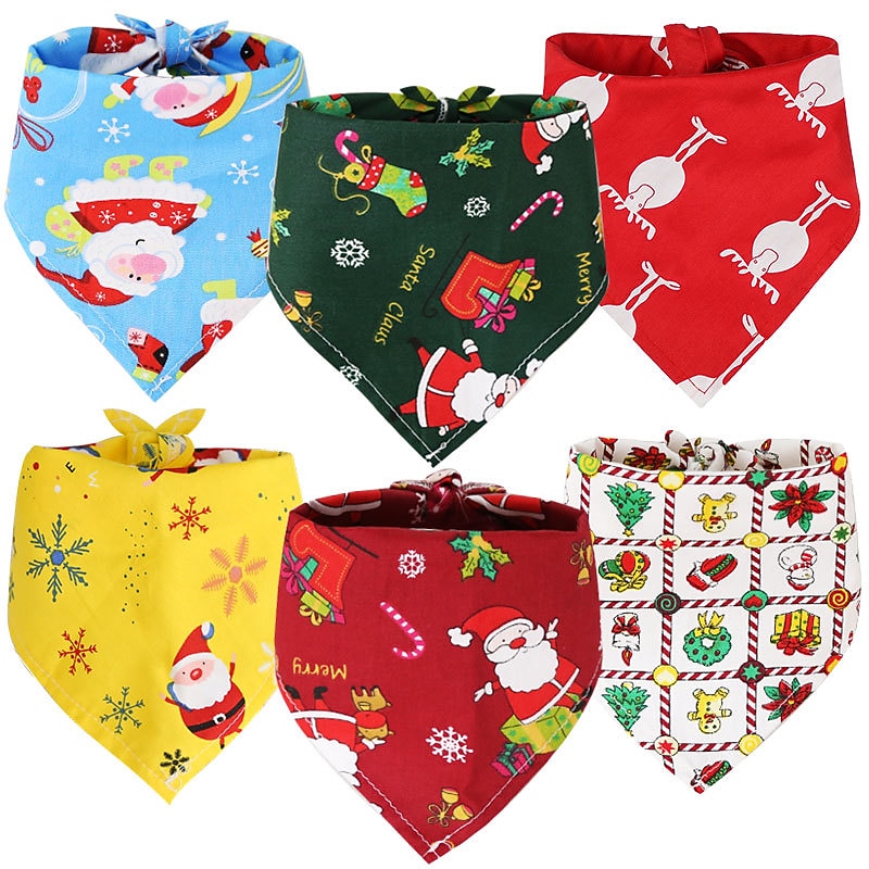 Dog Cat Christmas Costume Christmas gifts for pets Bandanas Christmas Outfit Gentle Soft Comfortable Christmas Dailywear Casual Daily Festival Dog Clothing for Husky Border Collie Bulldog Shiba Inu