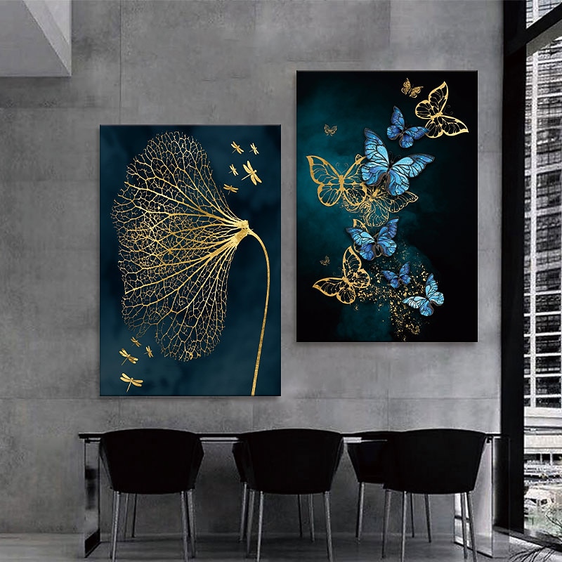 Wall Art Canvas Poster Painting Artwork Picture Abstract Butterfly Gold Home Decoration Dcor Rolled Canvas No Frame Unframed Unstretched4